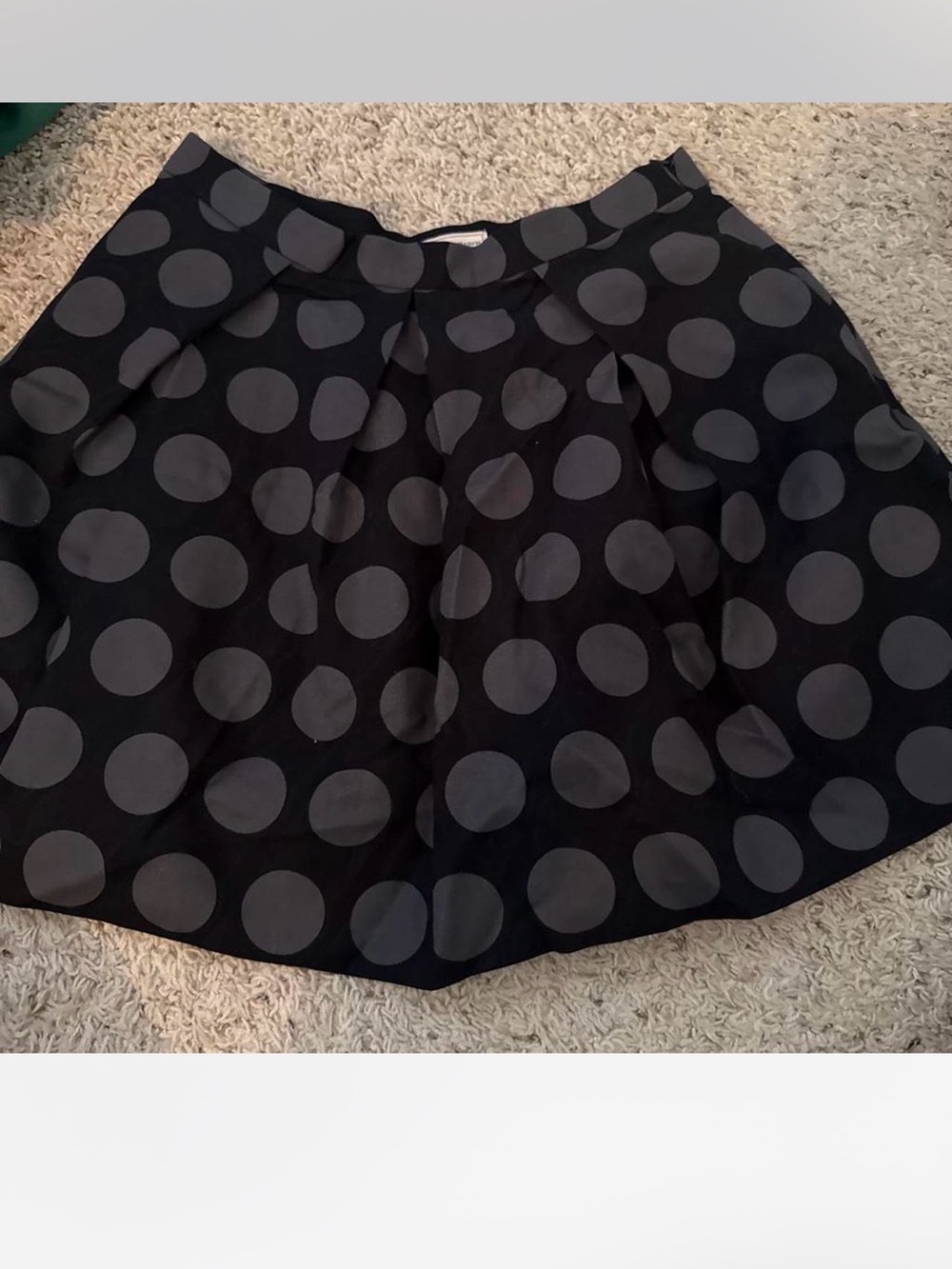GAP Black Skater Skirt with Gray Polka Dots
